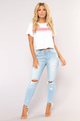 Something About You Ankle Jeans - Light Blue Wash Ins Street